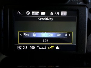 ISO sensitivity scale on an advanced digital camera. Image © Charles Martel 2015